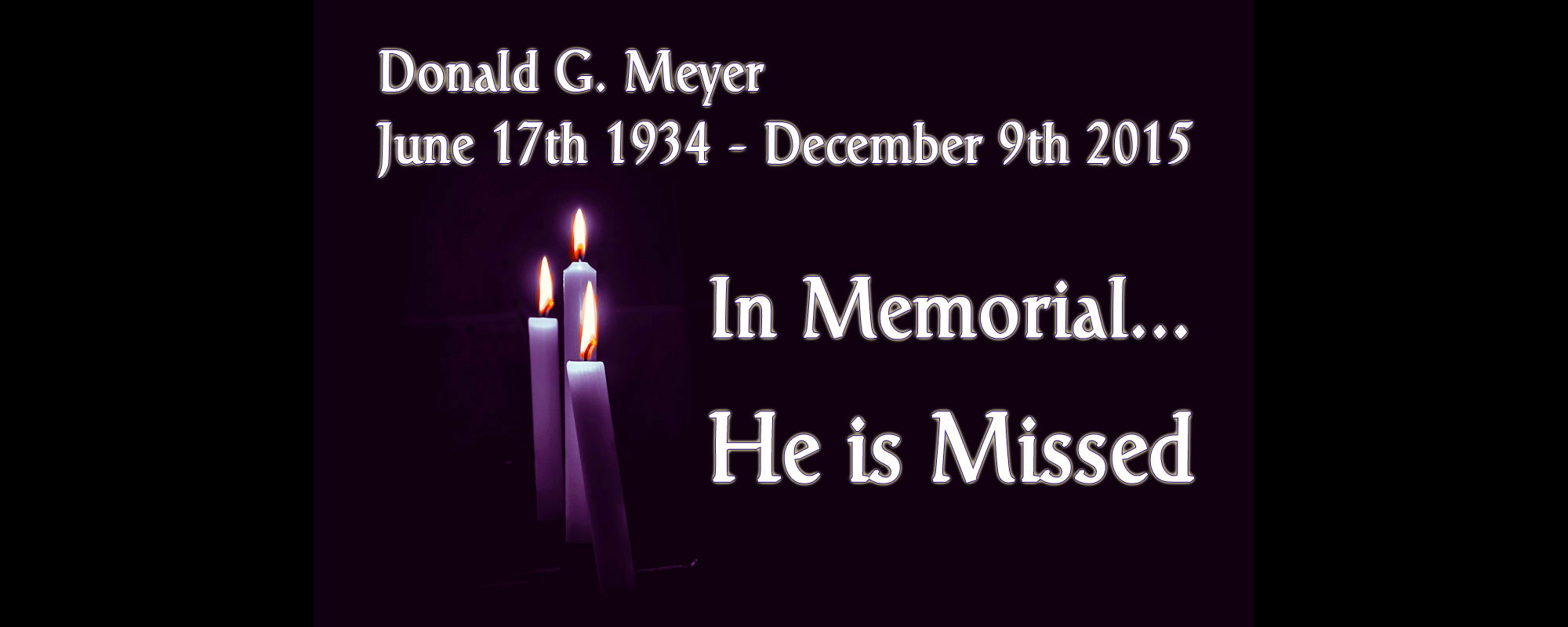 In Memorial- Donald G. Meyer