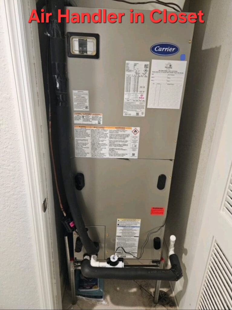 D.G. Meyers Typical AC Air Handler in Closet
